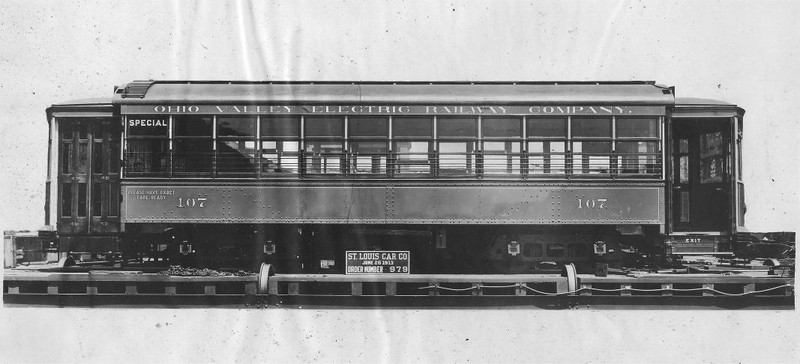 An all-steel streetcar that was produced by the St. Louis Car Company and owned by the Ohio Valley Electric Railway Company.