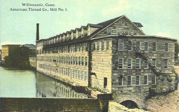 This postcard shows Mill No. 1 of the American Thread Company. 