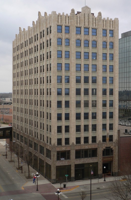 Badgerow Building, located at southwest corner of 4th and Jackson Streets in Sioux City, Iowa; seen from the northeast.