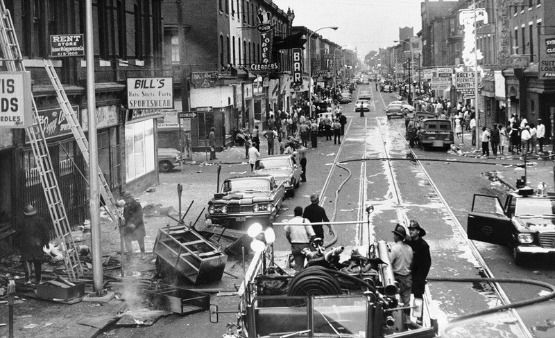 Columbia Avenue during the riots 