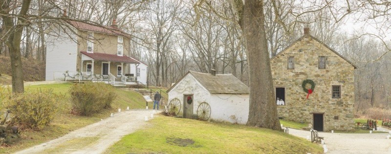 The 22-acre site also includes out buildings and walking trails that are open year round. 