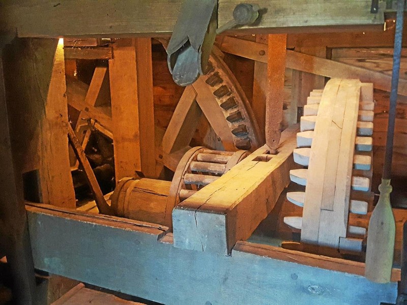 The wooden inner-working of the mill.