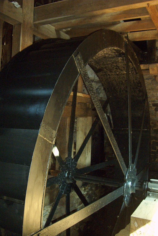 And the water wheel that drives those wooden inner-workings.  