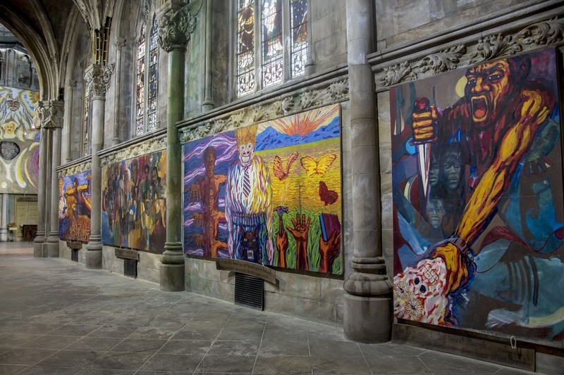 Murals inside the church