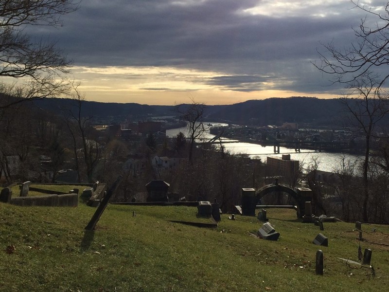 The view of the Ohio River from Mt. Wood Cemetery