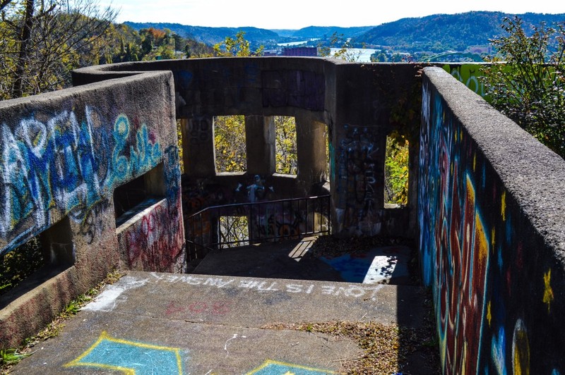 Mt. Wood Castle, now covered in graffiti