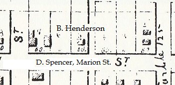 Henderson's home, 1855, Map od Jacksonville