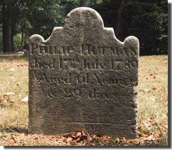 A 1798 headstone within the Friend's burial ground located in the property.