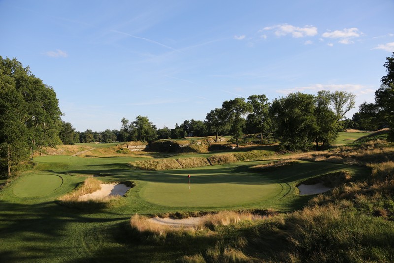 Some of Merion's famous "eyelash" bunkers and difficult terrain.