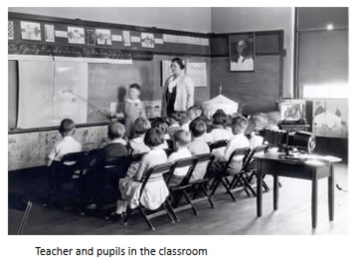 A classroom scene at Simms School 