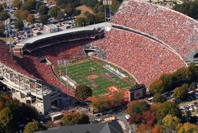 Overhead view of Memorial Stadium 