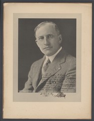 Attending Physician of Congress, Dr. George Calver, collected signed photographs from the Congressmen he saw. Bowman's pointed signature reads that Dr. Calver, "regulates the air we breathe, supervises the food we eat and otherwise interferes with our constitutional rights of personal freedom."