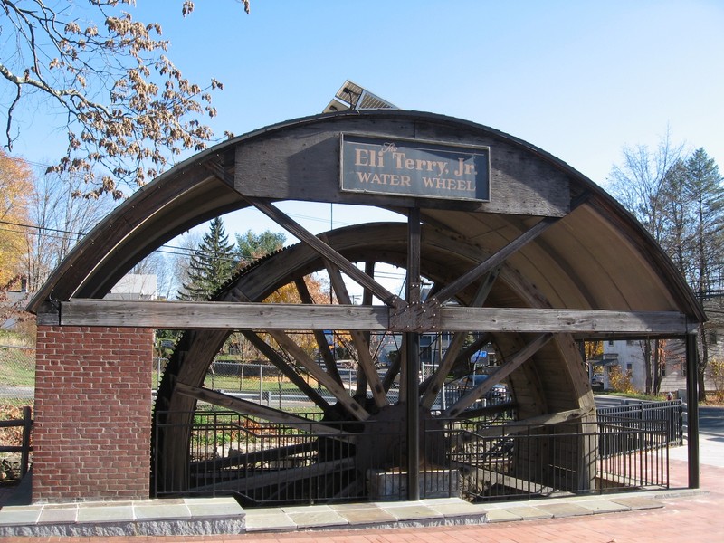 The Terryville Waterwheel is a rare intact example of a 19th century waterwheel.