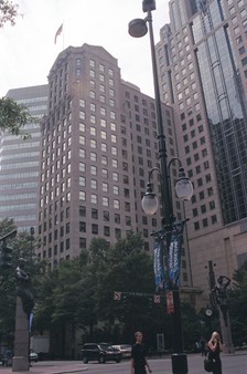 This recent photo shows some of the changes to the facade of the historic building