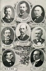 Photos of the members of the WV State Board of Agriculture in 1907. Zinn is featured in the bottom left corner.
Photo courtesy of West Virginia History on View.