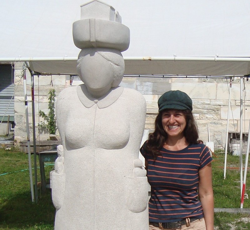 The Immigrant, with sculptor Nora Valdez