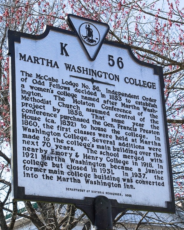 Martha Washington College historical marker