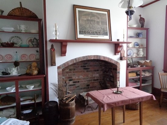 The simple interior of the tollhouse's residence.  