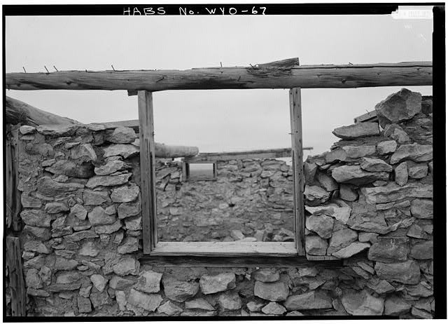 One of the dilapidated windows of Granger Station.