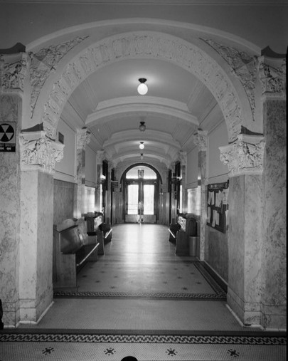 First floor hallway in Cameron County Courthouse in 1979 Bill Engdahl photo (HABS TX-3272) 