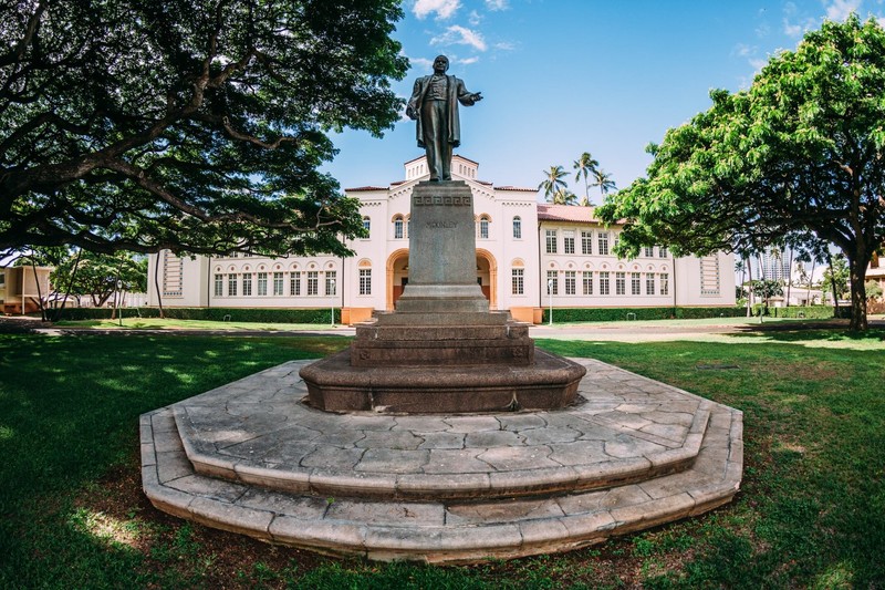 William McKinley Statue in front of McKinley High School in Honolulu.(From school's social media channels.)