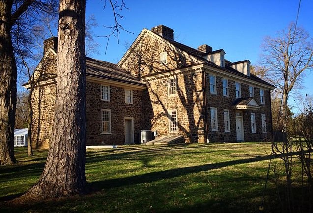 Waynesborough's original section on the left dates to 1724, while its large center section was added in 1735.
