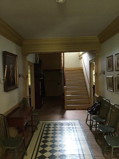 The central hall and stairway within Waynesborough.