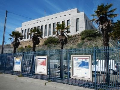 King of the Road! historical marker on fence, located in front of the San Francisco Mint