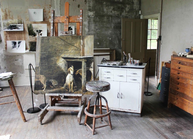 A glimpse inside Wyeth's studio.