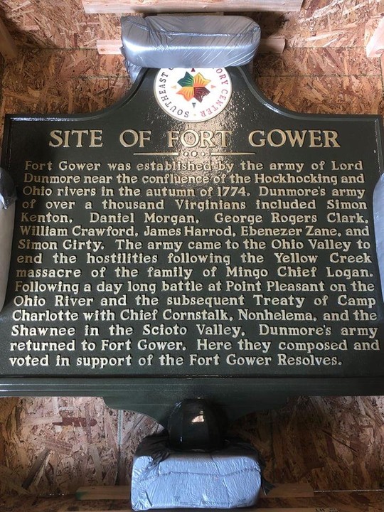 The Fort Gower Historical Marker before installation, 2019