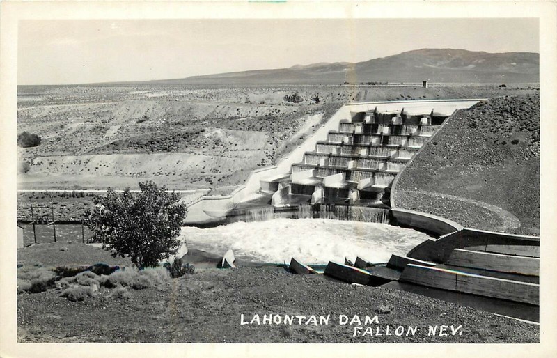 Postcard of completed dam.