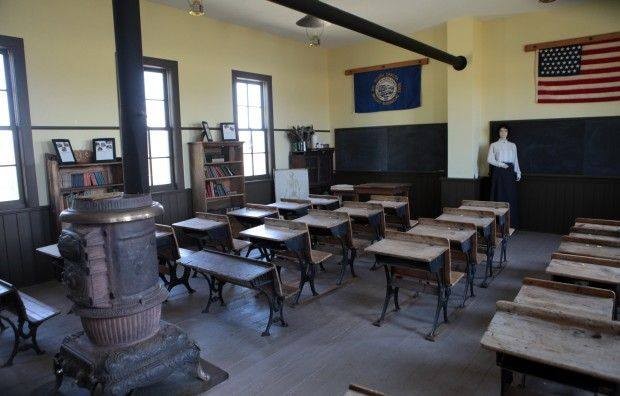 The Centennial Valley Schoolhouse was built in 1880 and still has its original desk, Blackboard, and stove.