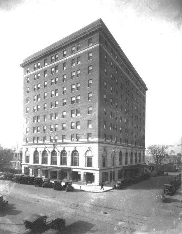 The Sir Walter Hotel in the 1920s. Photo from the State Archives of North Carolina.