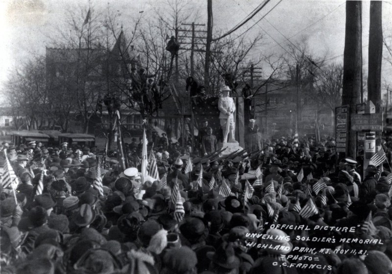 Dedication of the Doughboy Statue in 1921