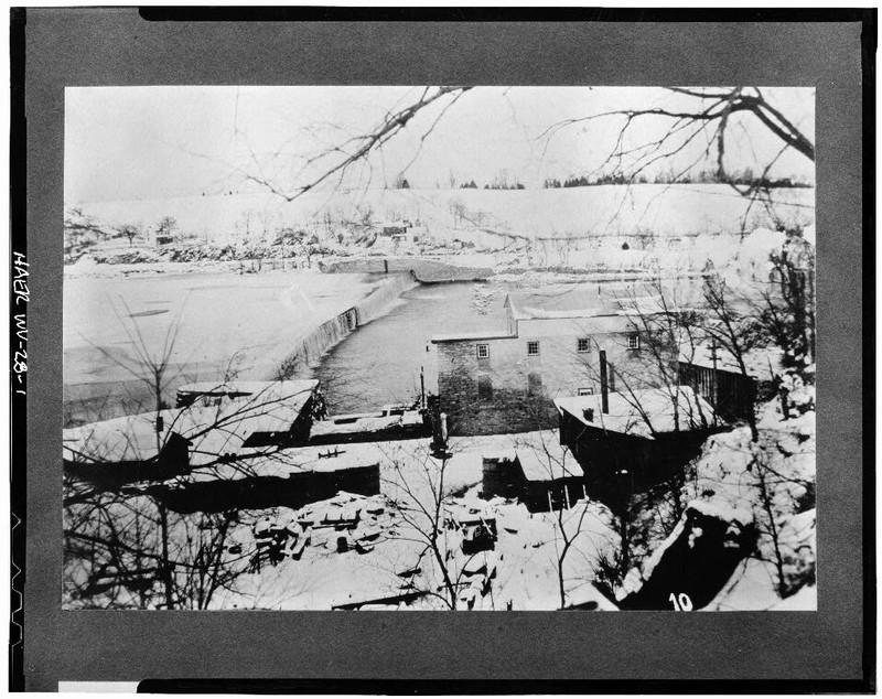 The mill building and dam, circa 1904