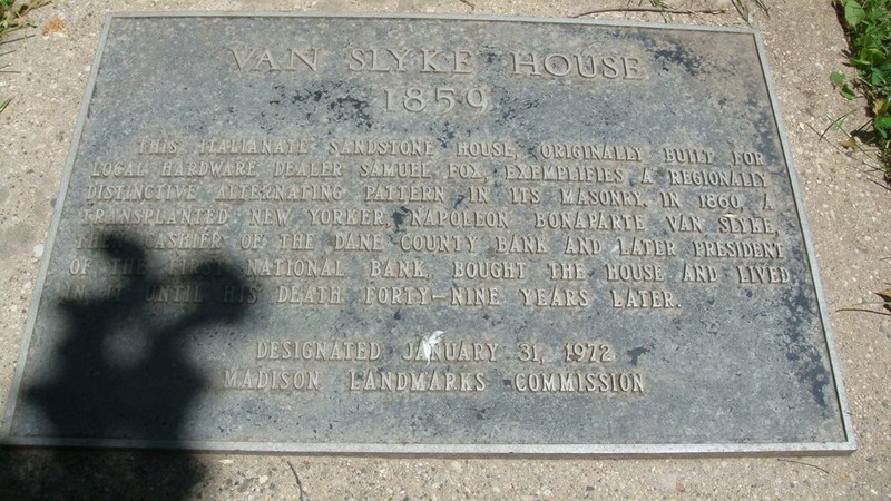 Van Slyke House Historic Plaque