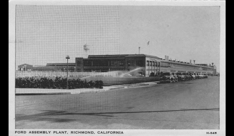 A postcard view of the Assembly plant in the 1940s. Peak employment at the 500,000 square foot facility was roughly 10,000 (Richmond Public Library).