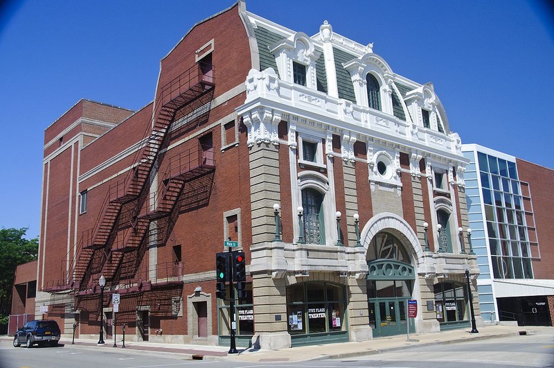 Five Flags Theater was built in 1910 and is listed on the National Register of Historic Places.