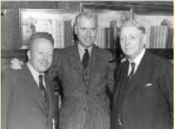 (right to left) William Bizzell, founder of OU Press; Joseph Brandt, first director the Press; and an unidentified man.
