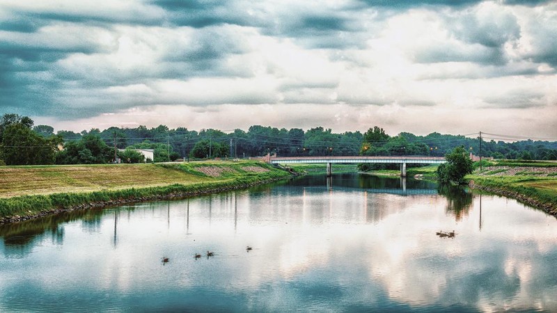 The Bladensburg battlefield today, part of the Waterfront Park along the East Branch of the Potomac River