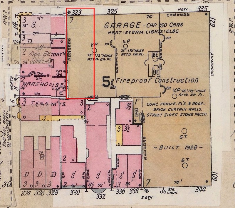 1904-1930 Sanborn Insurance Map - Former location of Henry Boyd's house outlined in red