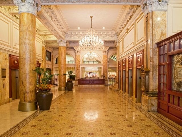 The hotel's lobby