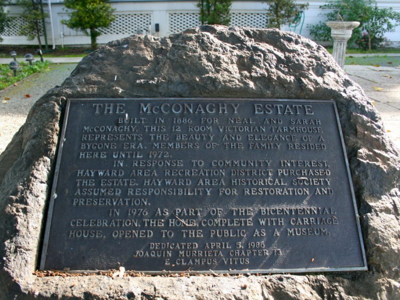 A plaque on the estate grounds.