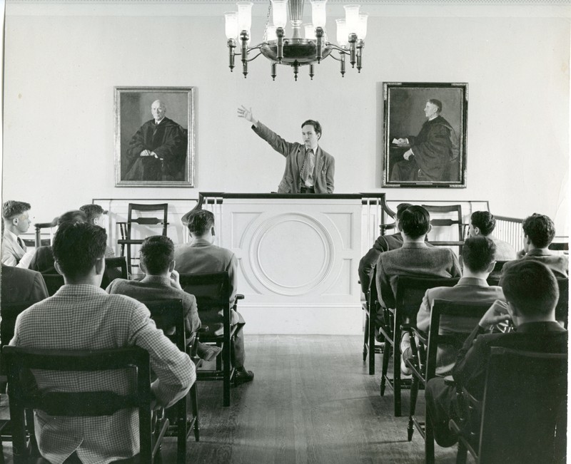 Bulfinch Hall, debate room, 1942. Photograph by Kenneth Simard