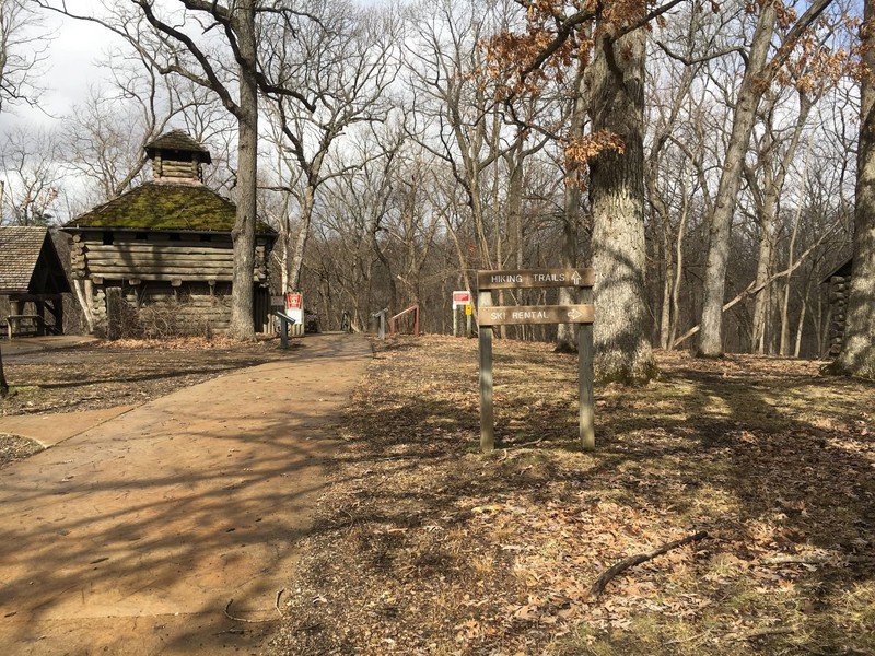 The start of the trailhead which also has a French fort replica which one can explore.