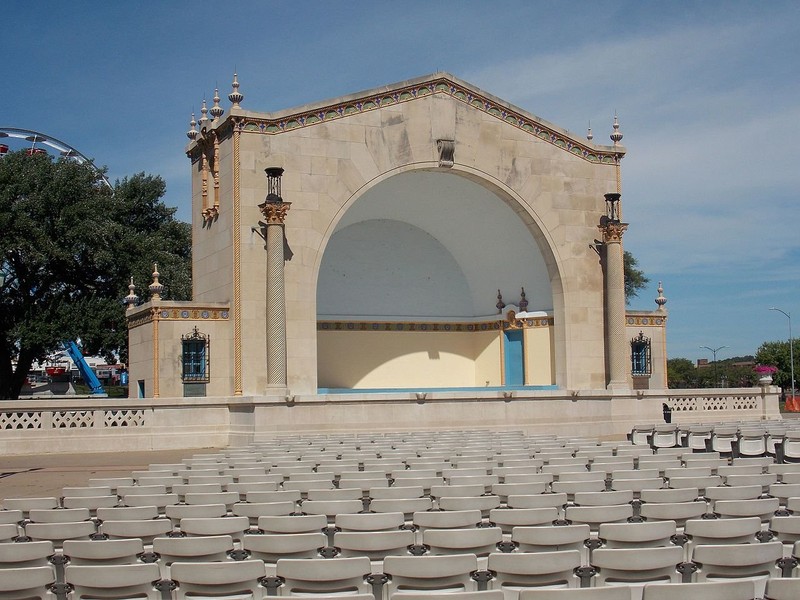 The LeClaire Park Bandshell was built in 1924.