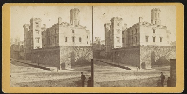 The Old Charleston Jail before the 1886 earthquake that caused the octagonal wing and fourth floor of the jail to be damaged and then removed.