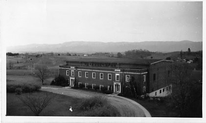 Early exterior view of the gymnasium