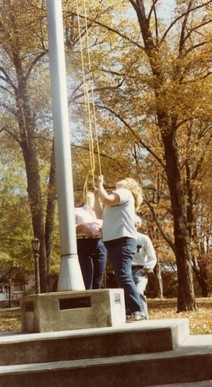 The flag pole after its reconstruction in the 1960s.