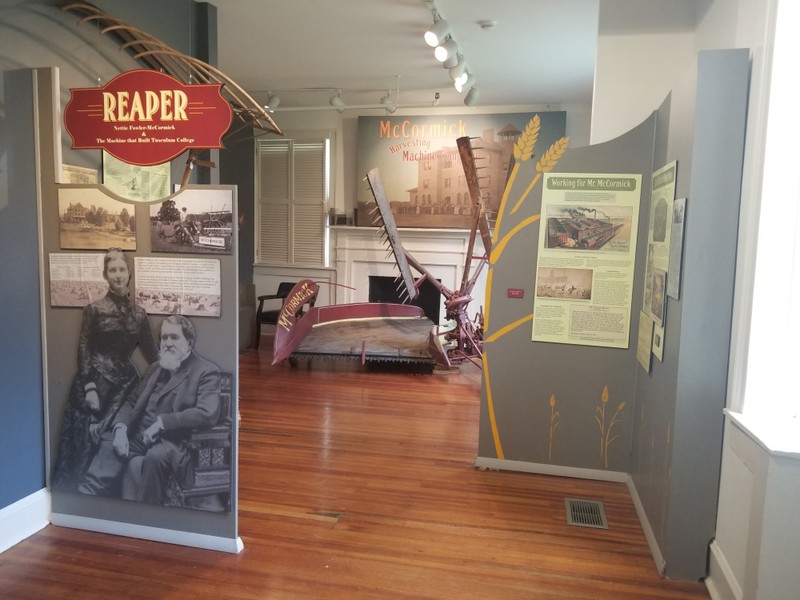 Exhibit featuring Cyrus McCormick's mechanical reaper